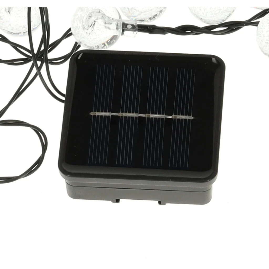 Vianočné dekorácie ozdoby osvetlenie, Solárne záhradné osvetlenie gule 7 m, 50 LED teplá biela