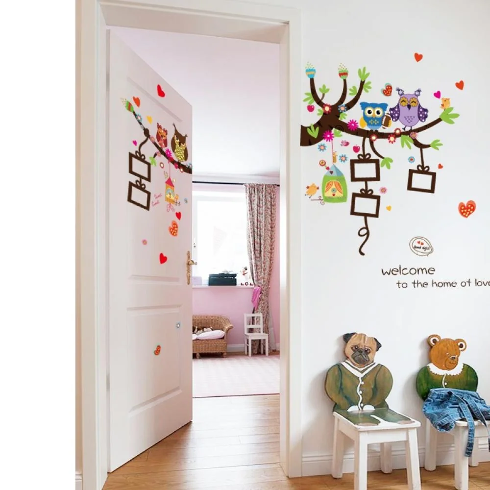 Samolepiaca tapeta s dekoráciou Sovičky 81 x 150 cm, PVC