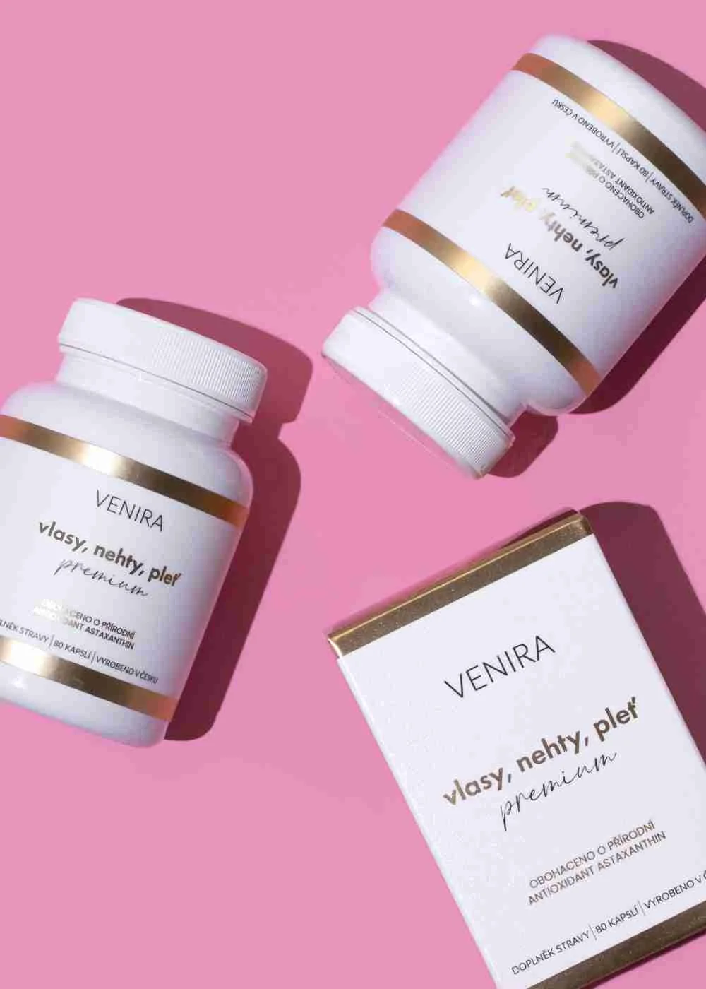 VENIRA PREMIUM kapsule pre vlasy, nechty a pleť, 40 dňová kúra 1×80 cps, doplnok výživy