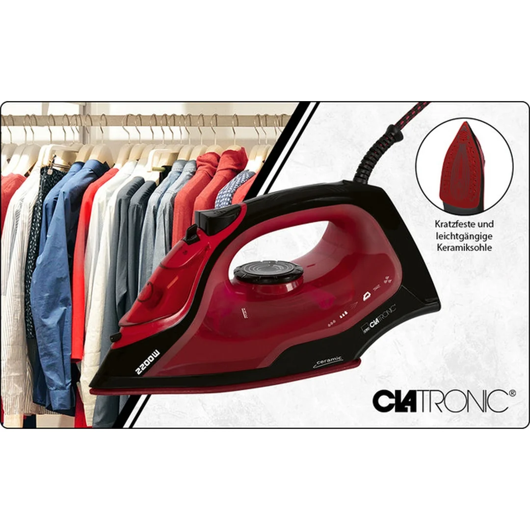Clatronic DB 3752 naparovacia žehlička, keramická plocha, 2200 W