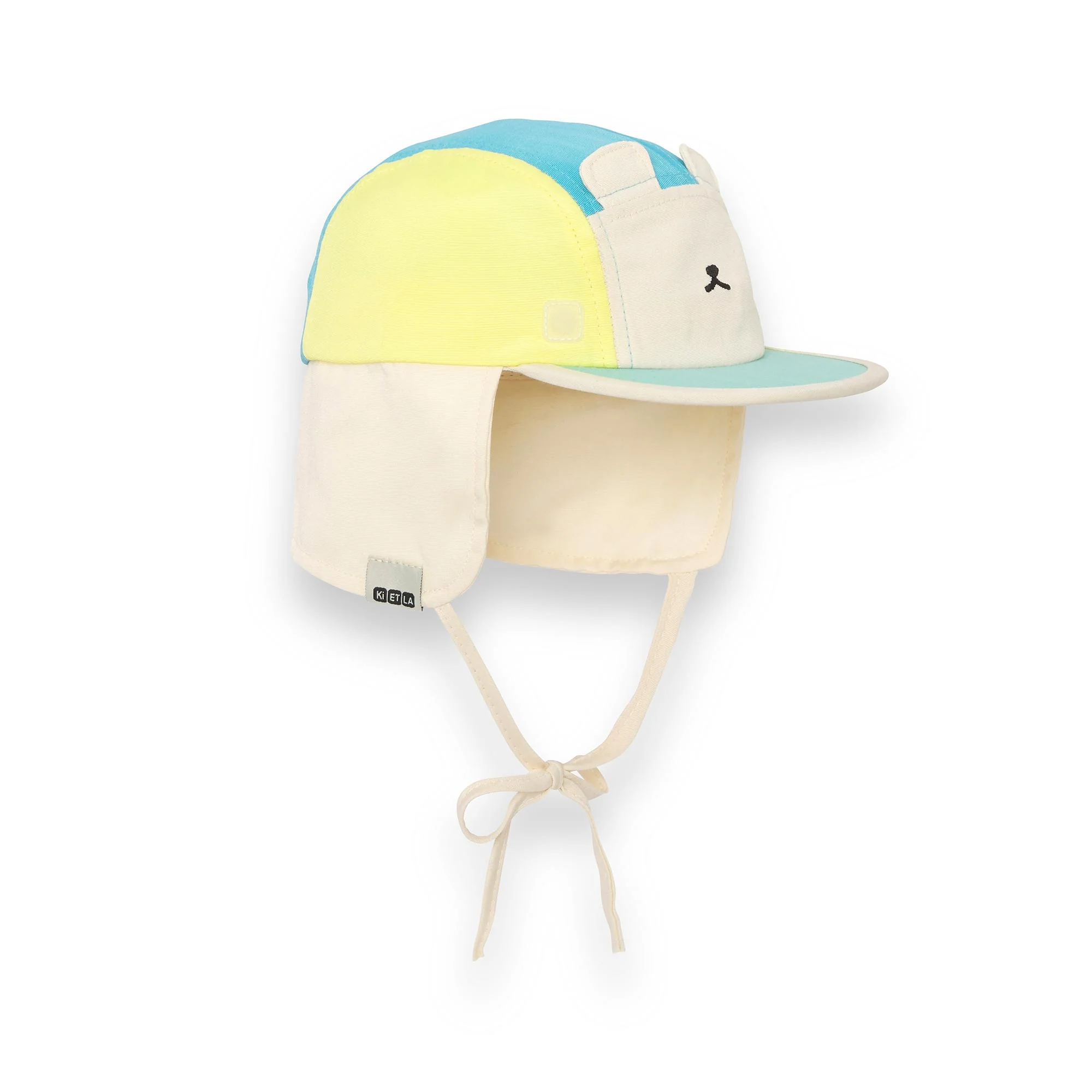 KiETLA FUN OURS‘ON šiltovka s UV ochranou a ochranou krku - Bear Blue 49 - 51 cm