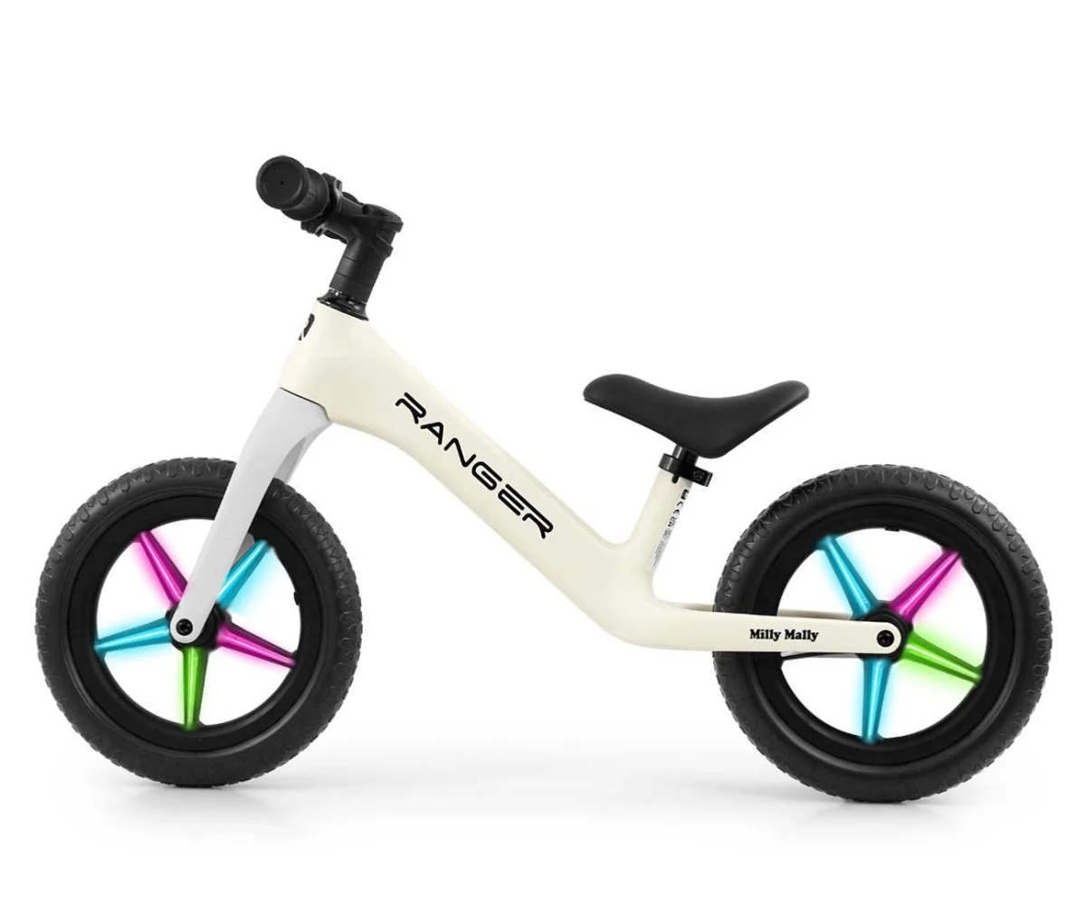 Detské odrážadlo/bicykel Ranger Flash svietiace disky - biela