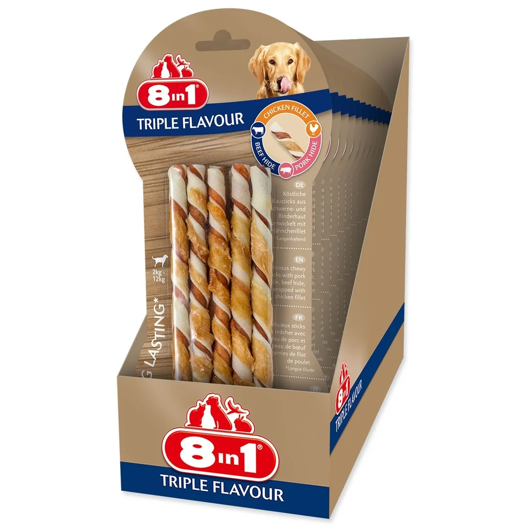 Pochúťka 8in1 Triple Flavour krútená tyčinka 10ks