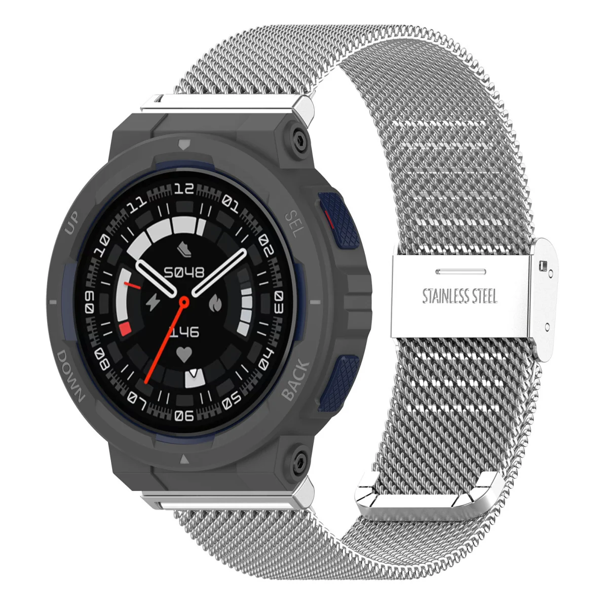 BStrap Milanese remienok na Xiaomi Amazfit Active Edge silver