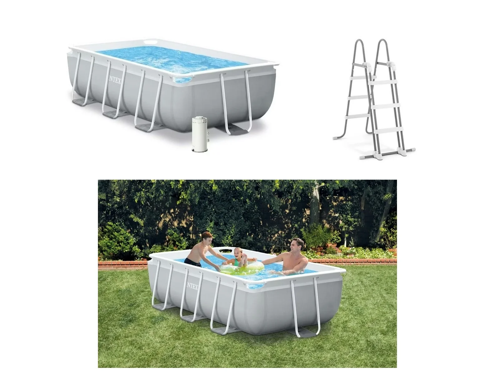 Intex 26784 Bazén s kartušovou filtráciou 3 × 1,75 × 0,8 m