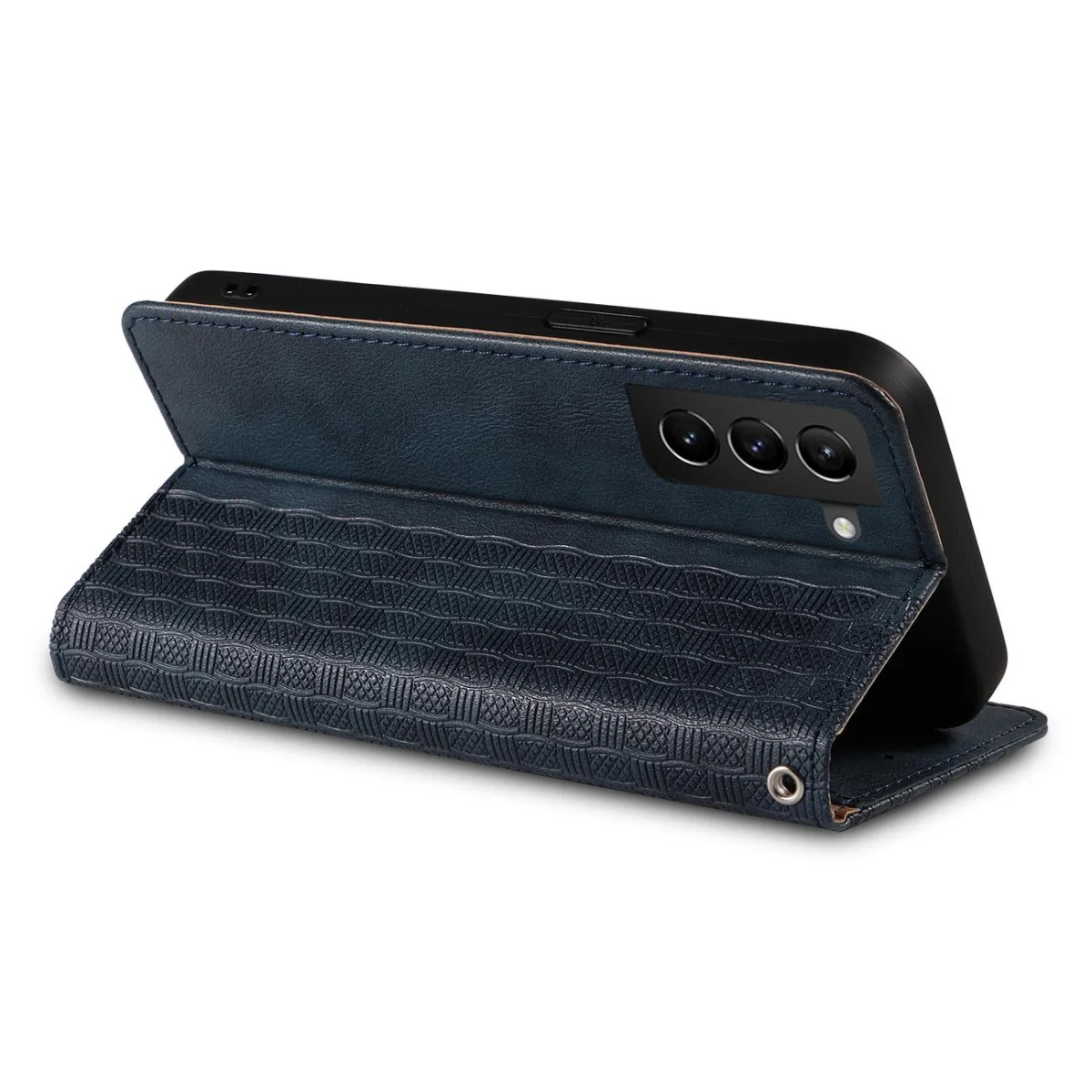 MG Magnet Strap knižkové kožené puzdro na Samsung Galaxy S22 Plus, modré ré