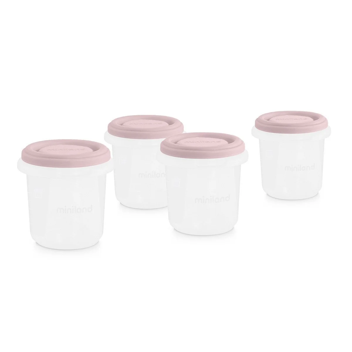 Miniland Terra nádoby na uskladnenie stravy 4x200 ml, ružové