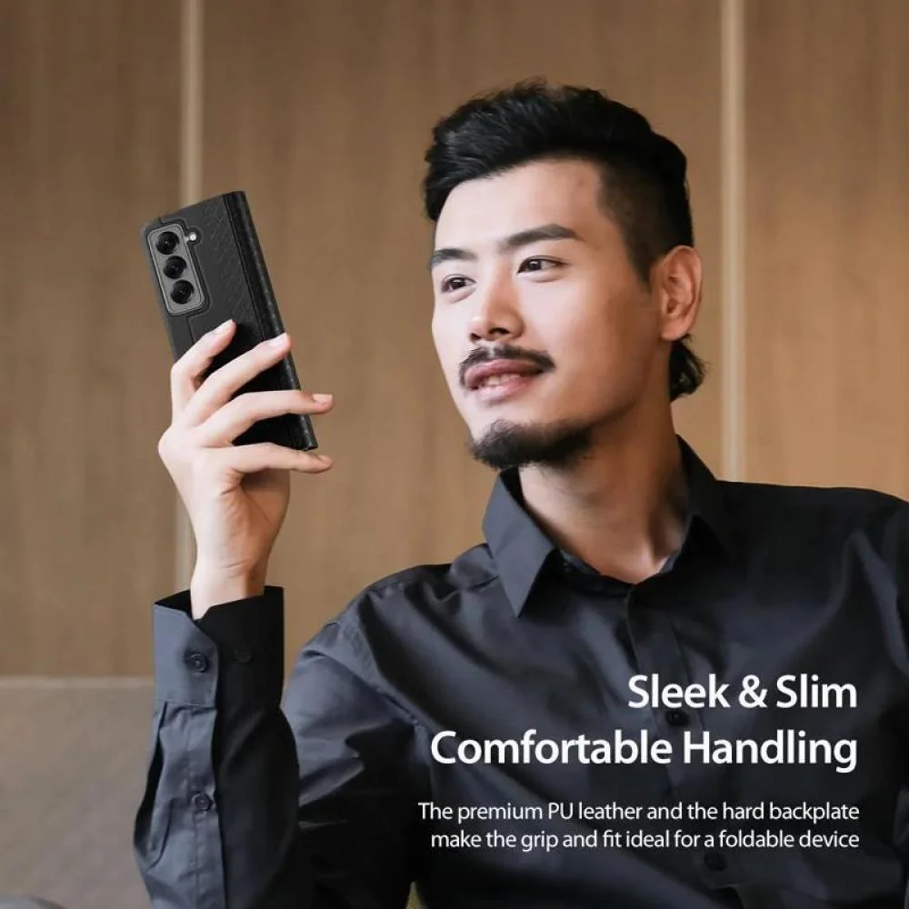 Knížkové puzdro pre Samsung Galaxy Z Fold SE - Čierna Peňaženka, skladací stojan
