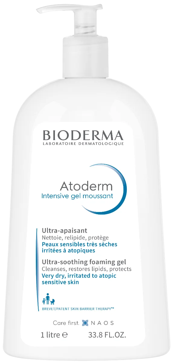 BIODERMA Atoderm Intensive gel moussant sprchový gél pre atopickú a suchú pokožku 1×1000 ml, upokojujúci sprchový gél v
