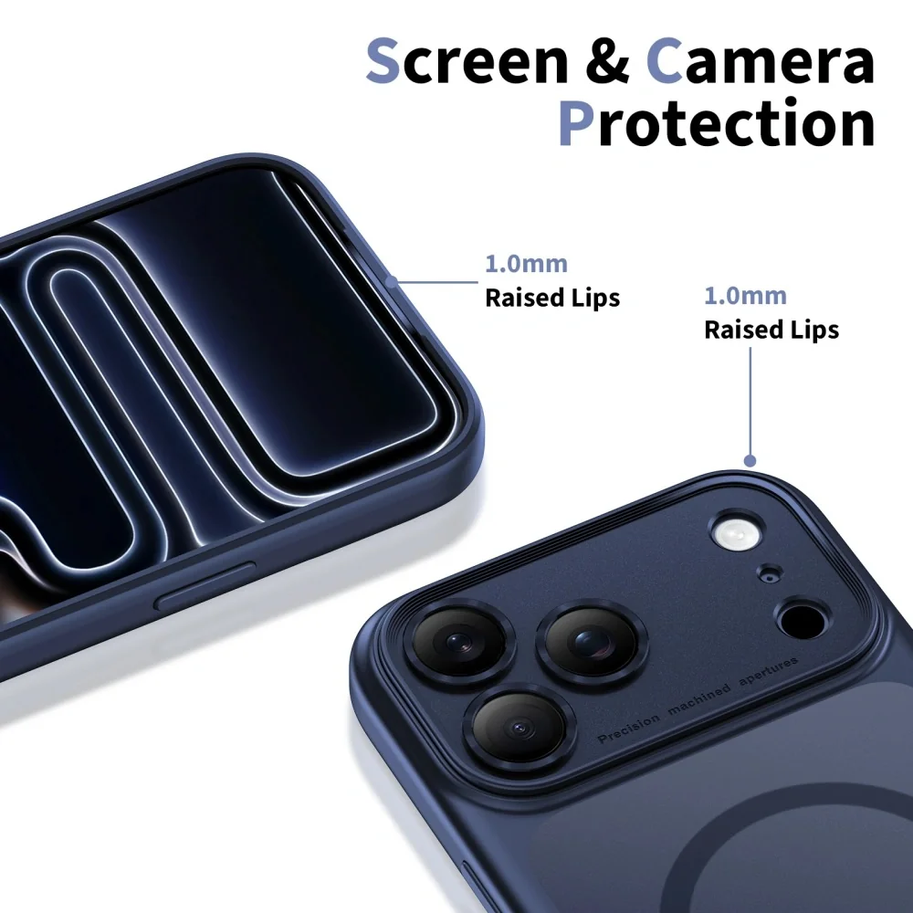 Tech-Protect MagPeak MagSafe CC kryt na iPhone 17 Pro, modrý