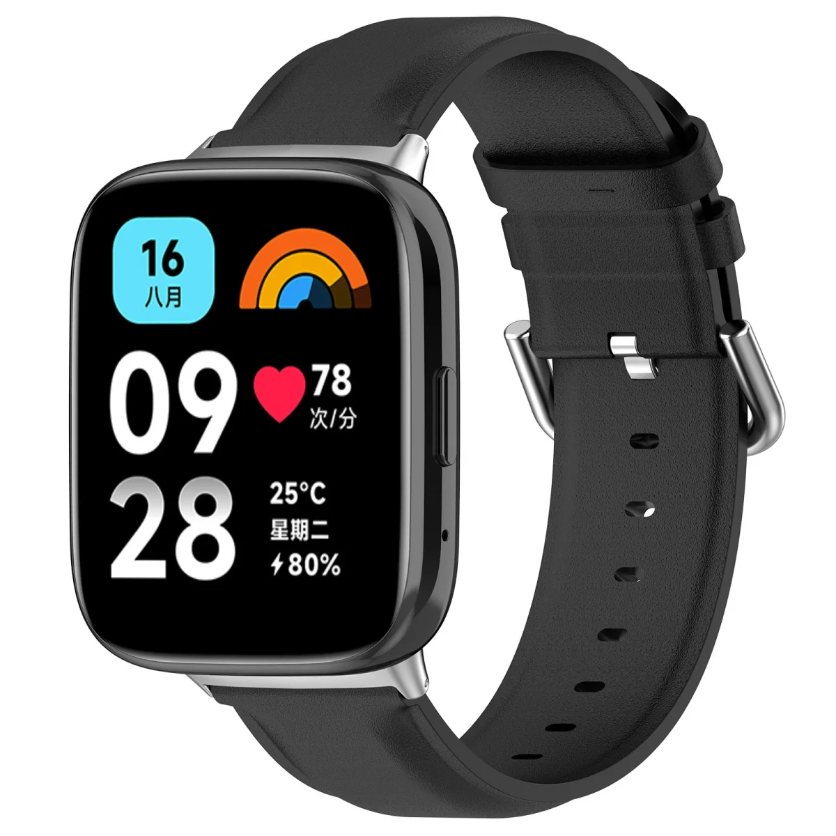 BStrap Leather remienok na Xiaomi Redmi Watch 3 Active / Lite black