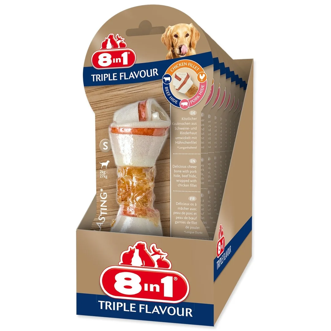 Pochúťka 8in1 Triple Flavour kosť žuvacia S