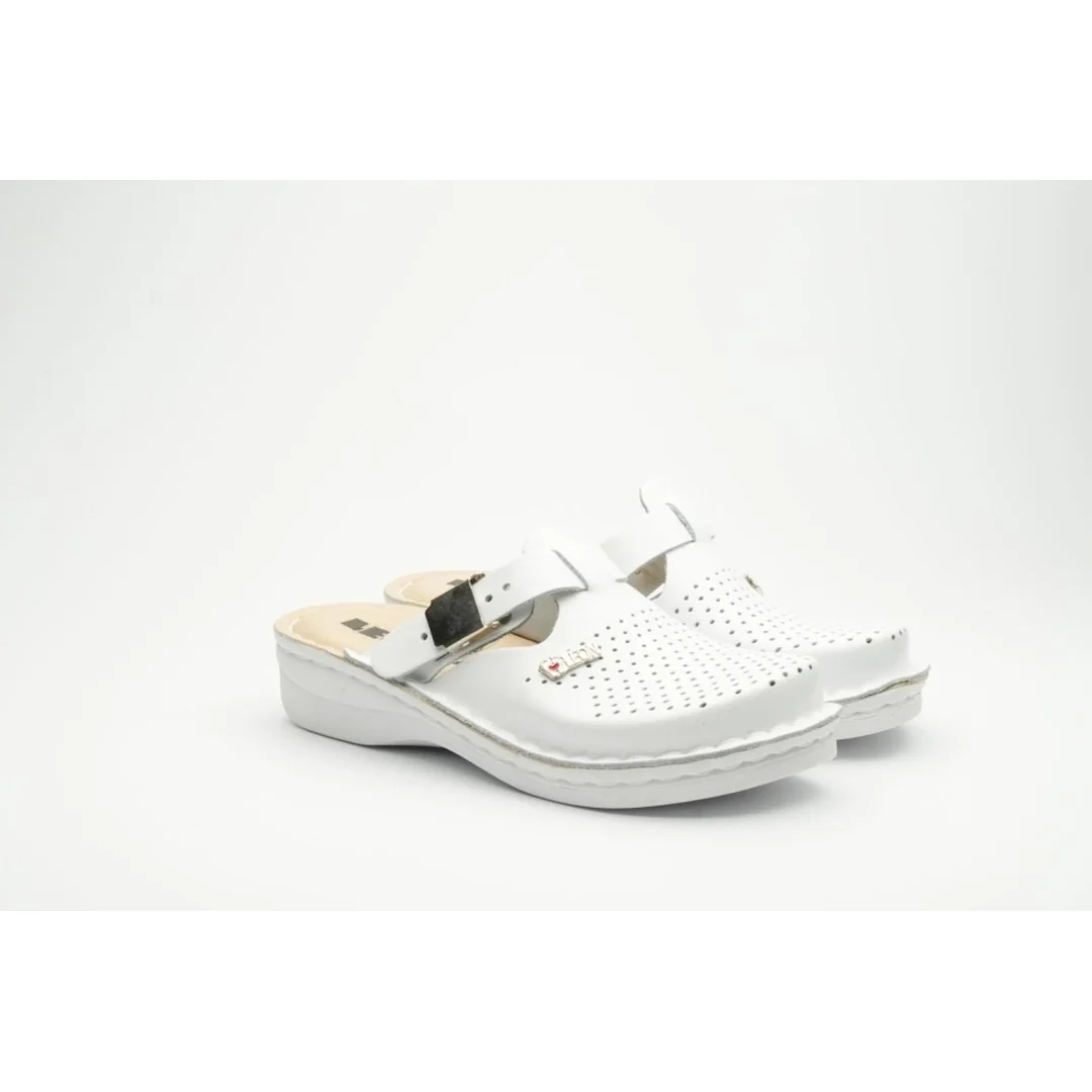 V260 Dámska pracovná celokožená zdravotná obuv 41 - 26cm, biela, 3,5 cm