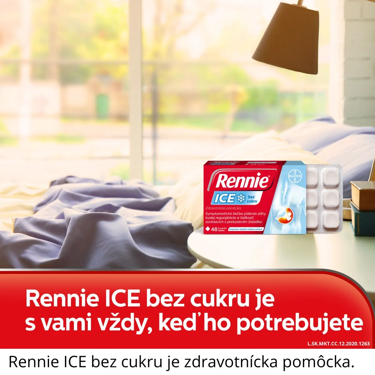 Rennie ICE bez cukru, žuvacie tablety 1×24 tbl, žuvacie tablety