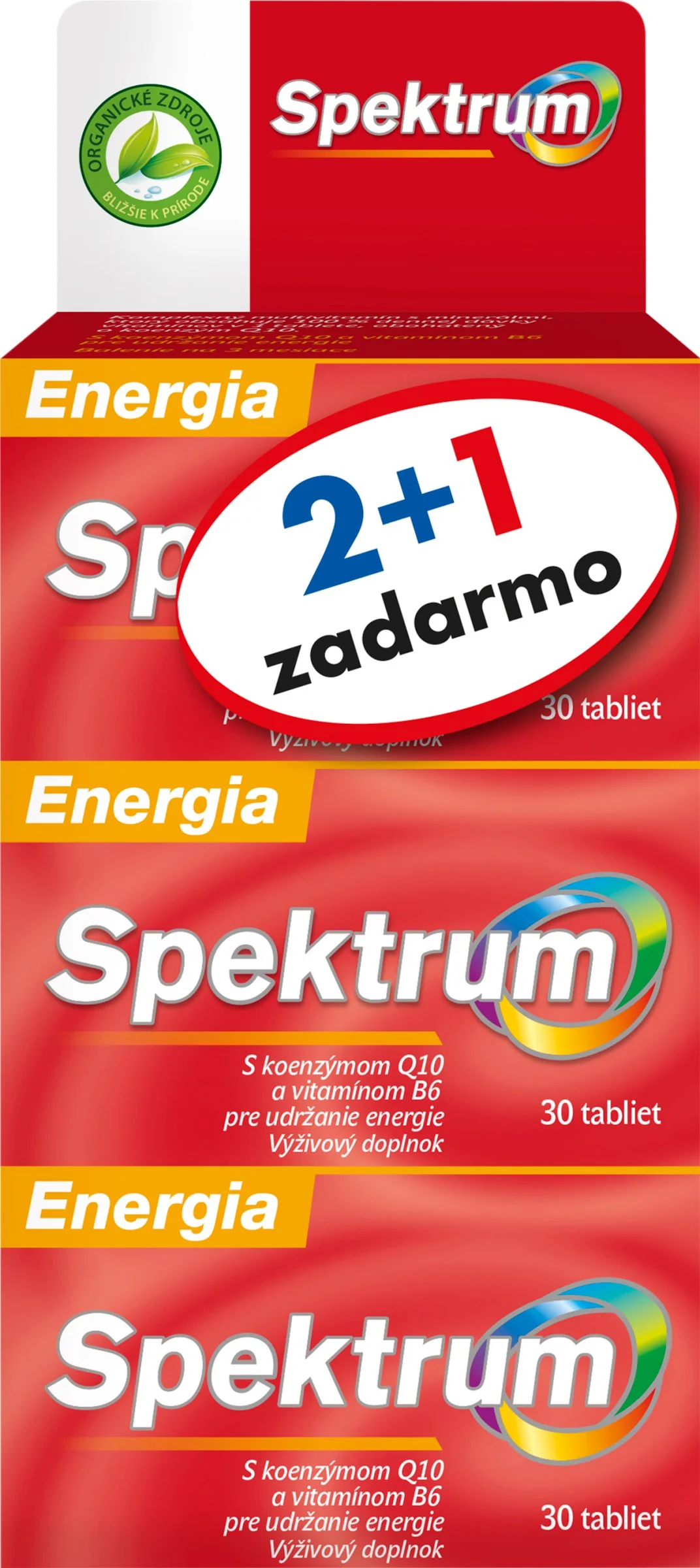 Spektrum Energia 3x30tbl. (2+1 zadarmo) Promo VB24 1x1 set, výhodne multivitamínové balenie s obsahom minerálov a koenzýmu Q10