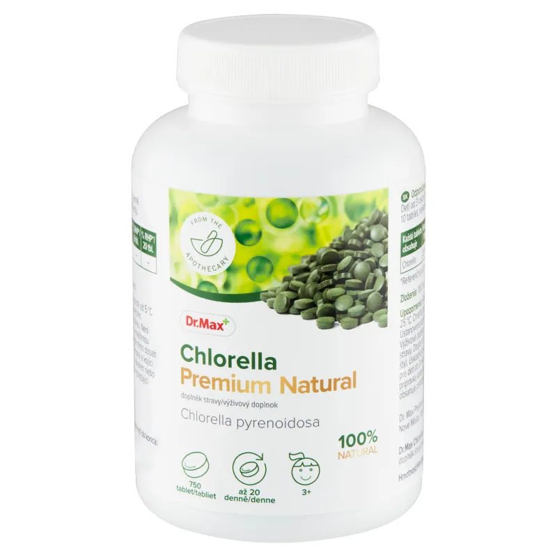 Dr. Max Chlorella Premium Natural 1×750 tbl, výživový doplnok