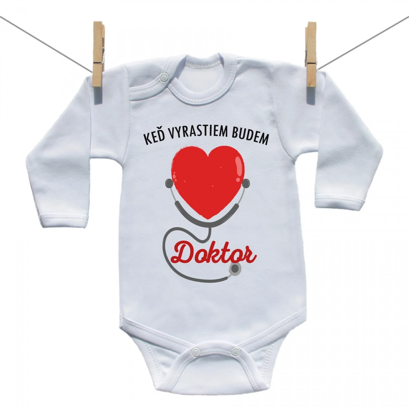 Boodyy Body s dlhým rukávom Keď vyrastiem budem doktor Veľkosť: 56