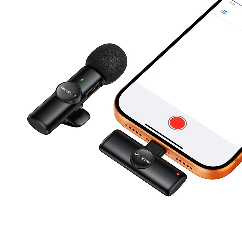 Borofone BFK16 bezdrôtový lavalier mikrofón USB-C, čierny