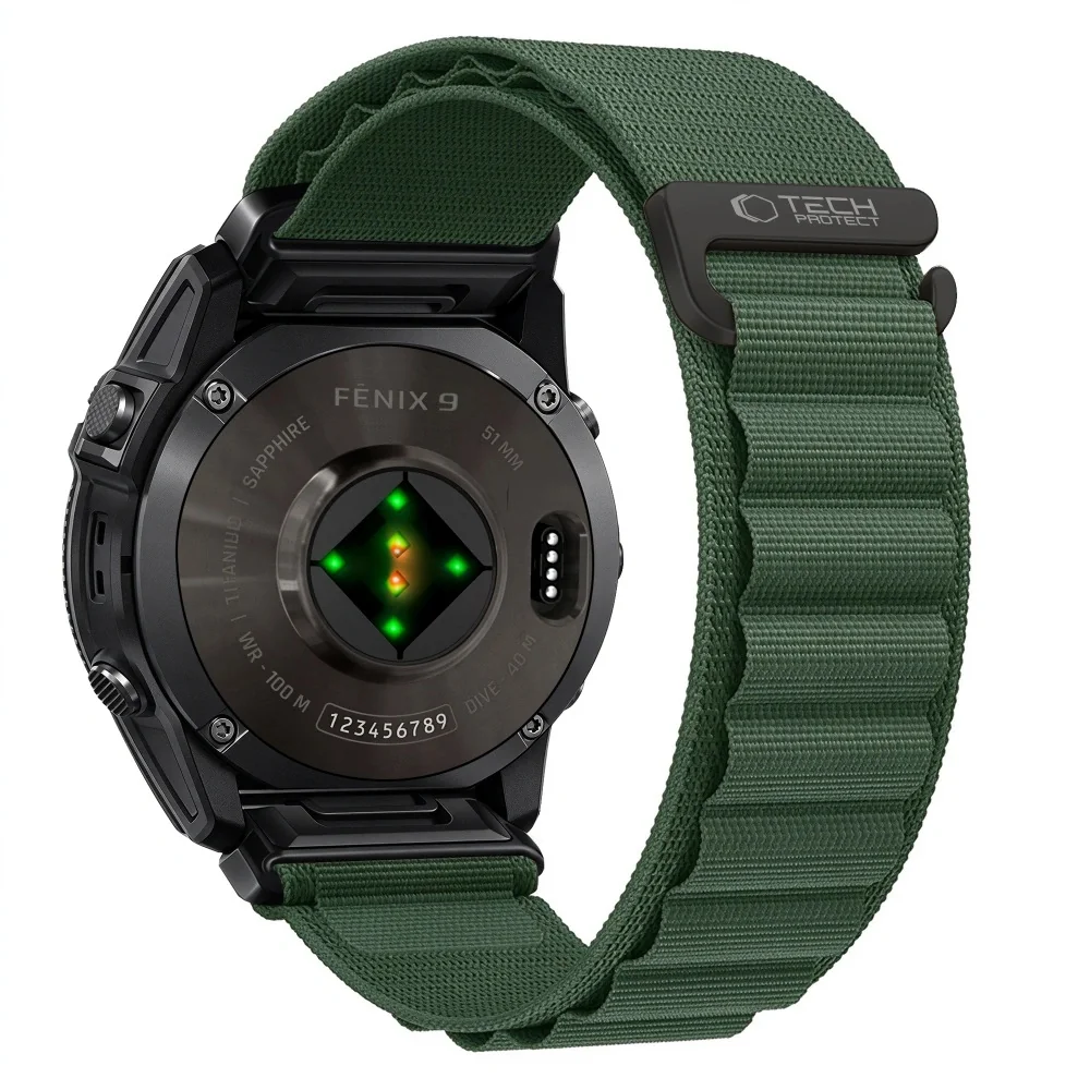 Tech-Protect Nylon Pro remienok Garmin QuickFit 26mm, military green