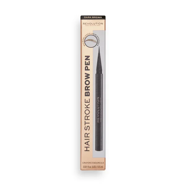 Revolution, Hair Stroke Brow Pen Dark Brown, ceruzka na obočie 1×0,50 ml, ceruzka na obočie