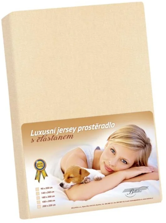 Jersey s elastanom prestieradlo 160x200 315 sv. béžová KL3 1×1 ks, posteľná plachta