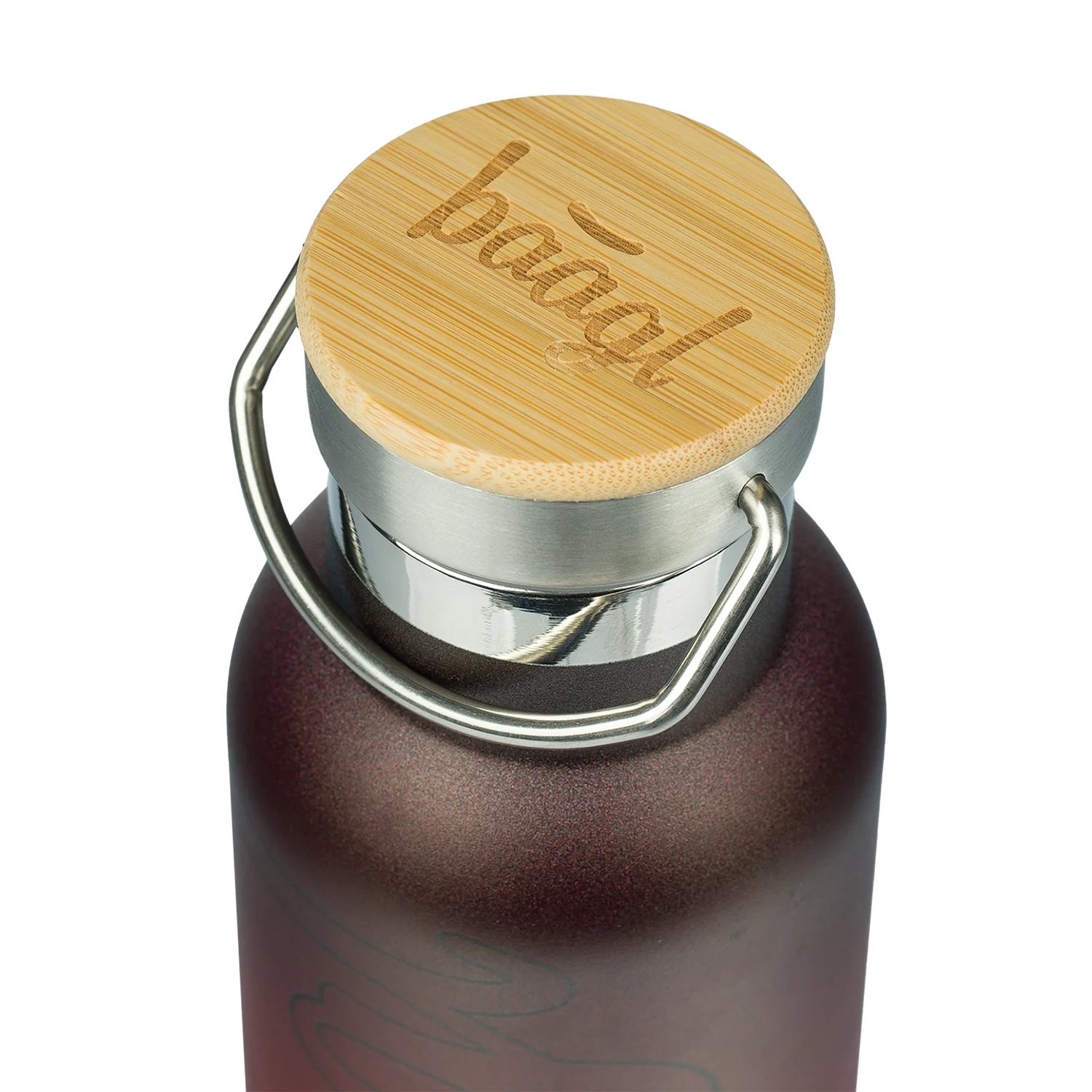 Baagl Termofľaša Gradient červeno-čierna 500 ml s bambusovým viečkom 500 ml