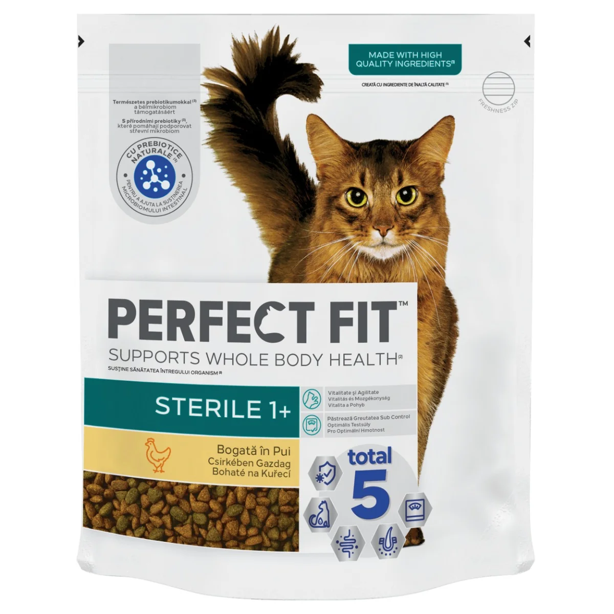 PERFECT FIT granule bohaté na kuracie 1×1,4 kg, pre dospelé kastrované mačky