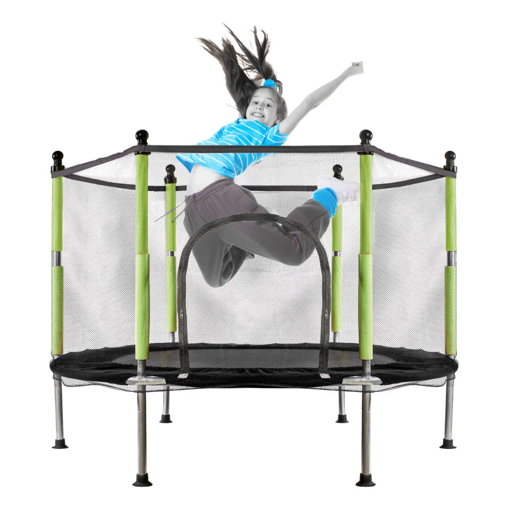 Záhradná trampolína 140 cm so sieťou – 6 nôh, 36 pružín (6+)
