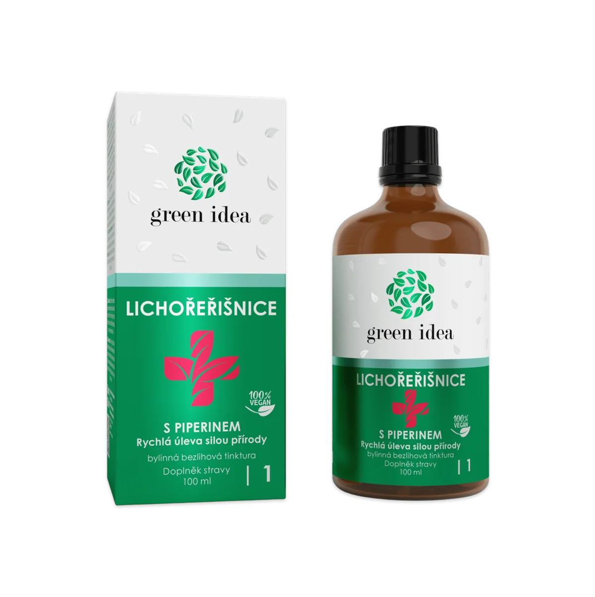 Kapucínka+ s piperínom – bezliehová tinktúra 100 ml – Green idea