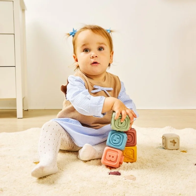 Miniland Mäkké senzorické kocky pre bábätká sada MLZ97316