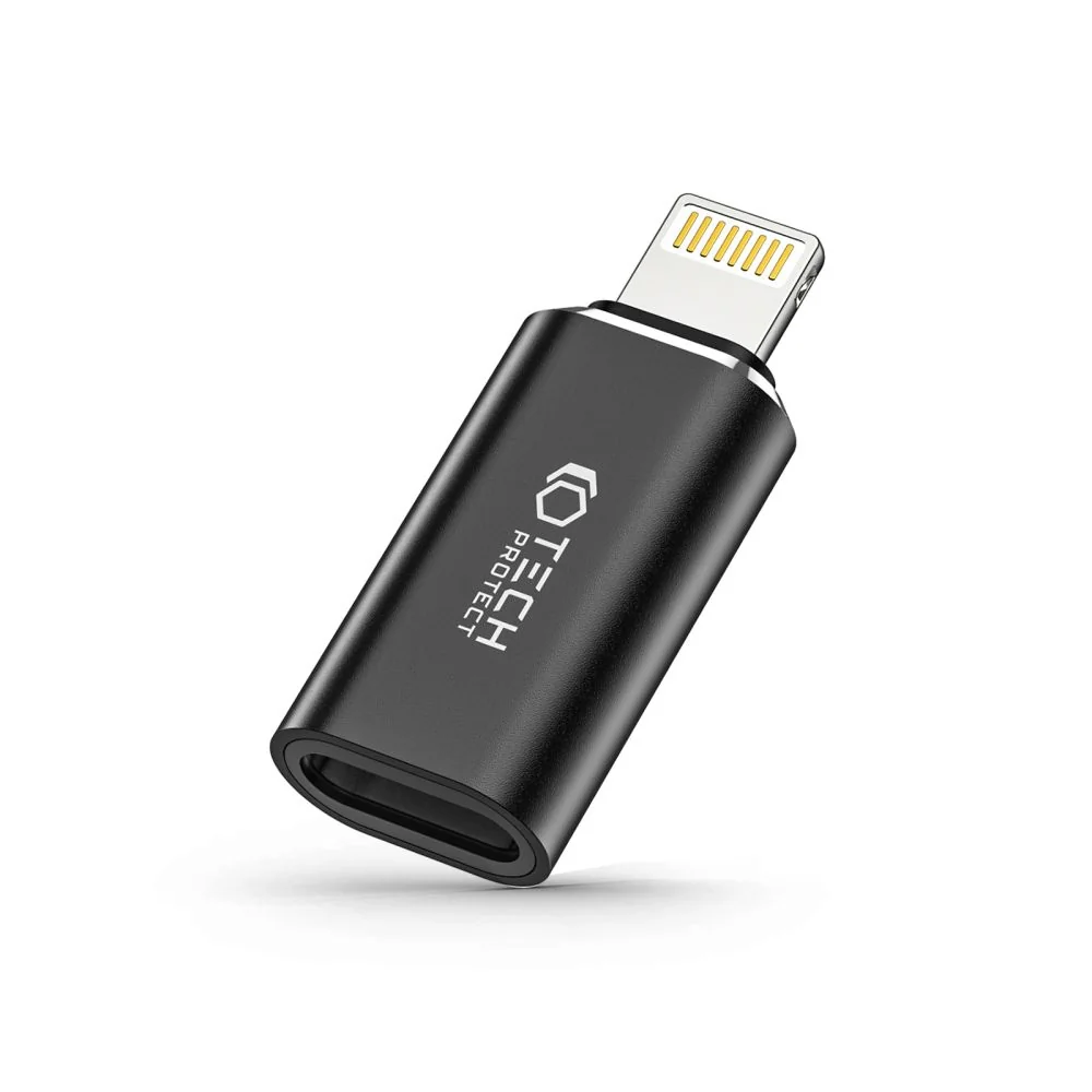 Tech-Protect Ultraboost adaptér Lightning / USB-C OTG, čierny 