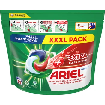 Ariel All-in-1 PODS Extra clean, Gélové Kapsuly Na Pranie, 52 Praní 1×52ks, Gélové Kapsuly Na Pranie