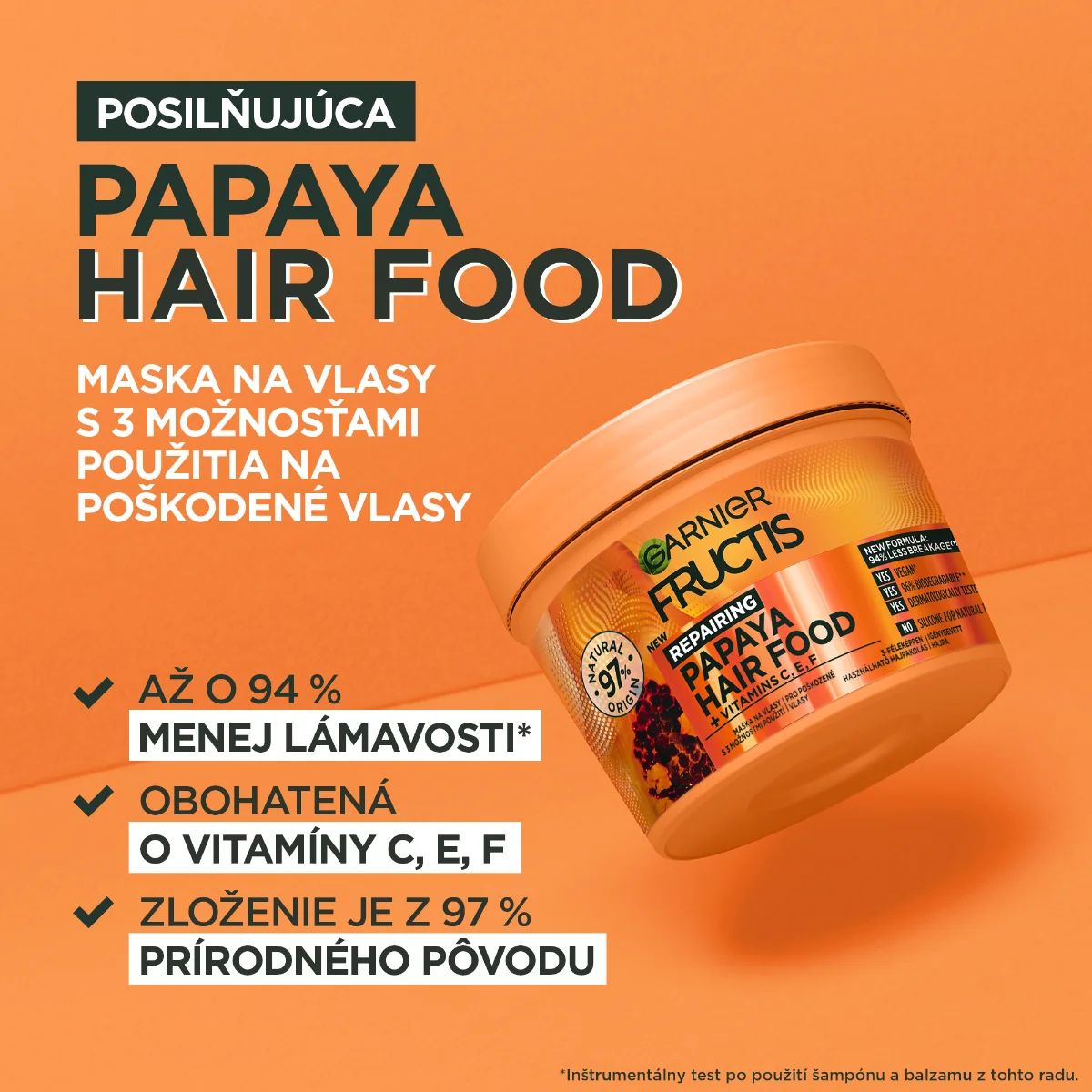 Garnier Fructis Hair Food Papaya regeneračná maska na poškodené vlasy, 400 ml 1×400 ml, maska na vlasy