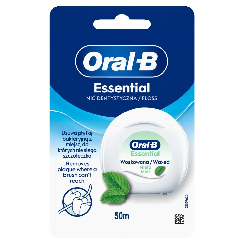 Oral-B Essential voskovaná dentálna niť, mätová príchuť, 50 m 1 ks