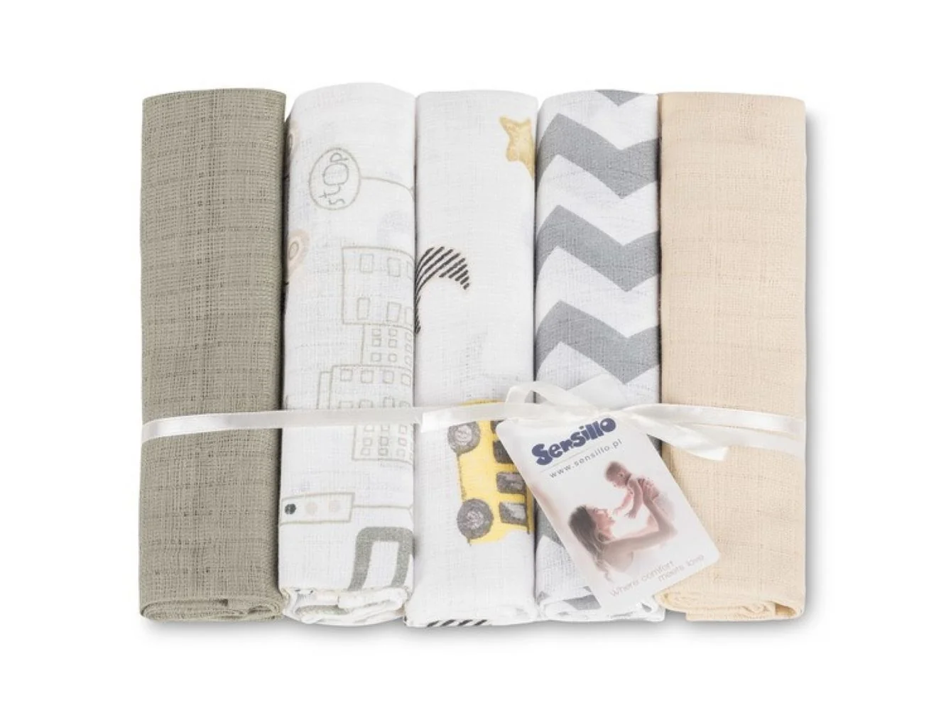 Tetra plienky Basic 70×80 cm Cars beige - sada 5 ks, 100% bavlna