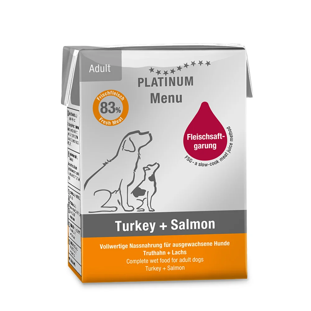 Platinum Menu Turkey & Salmon Moriak + losos 375 g