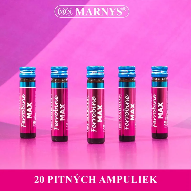MARNYS Ferrobine Max – tekuté železo v ampulkách (20 ks)
