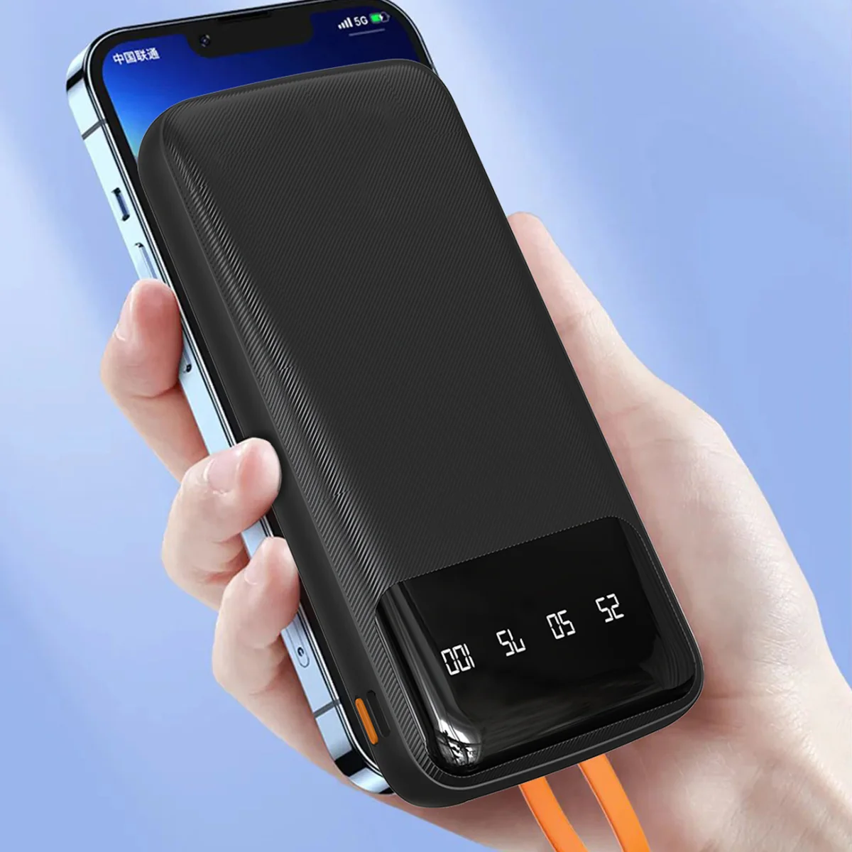Dudao K6Pro Power Bank 10000mAh 2x USB + kábel USB / USB-C / Lightning / Micro USB, biely / Micro USB, biely