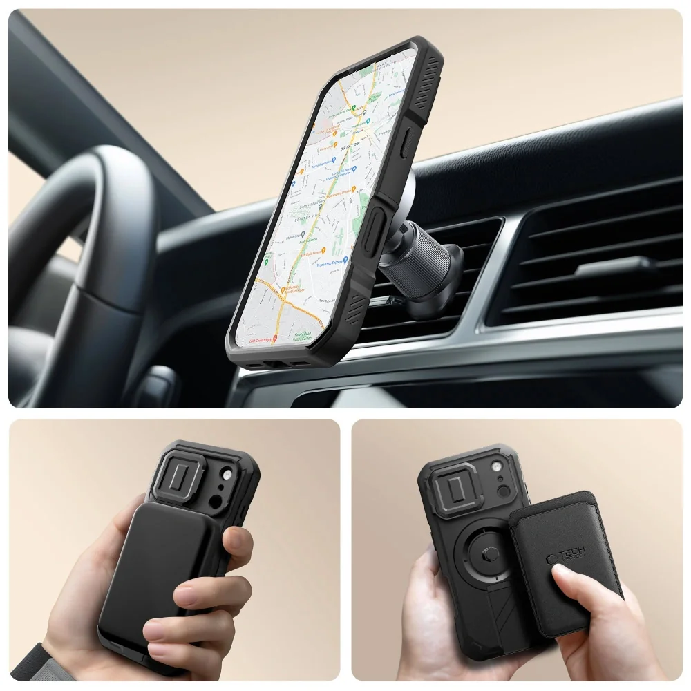 Tech-Protect Kevlar MagSafe kryt na iPhone 17 Pro Max, čierny