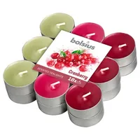 Bolsius Čajové 18ks Cranberry tříbarevné, vonné sviečky