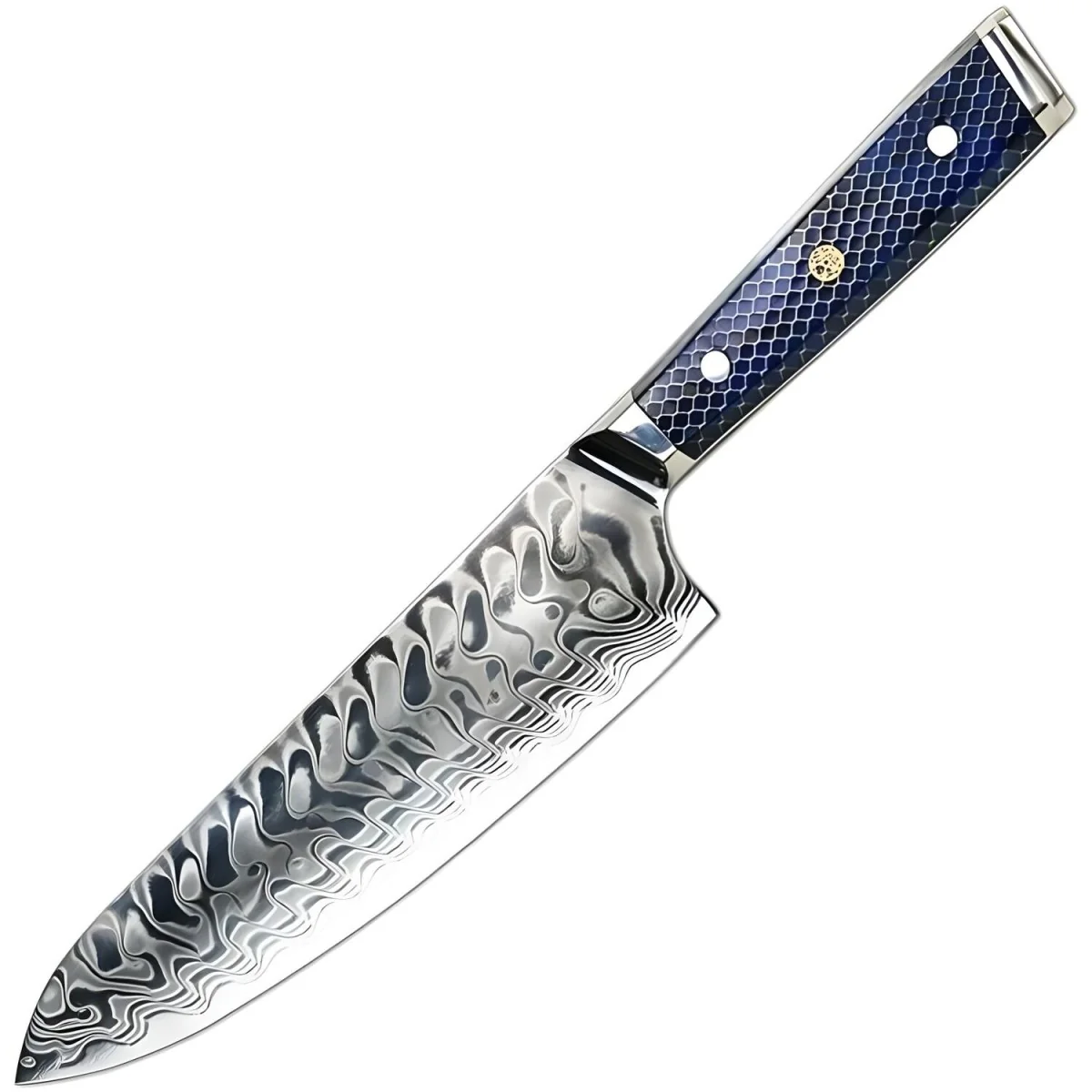 Damaškový kuchynský nôž Yurei-Chef/Modrá 1 ks Chef, 347 mm