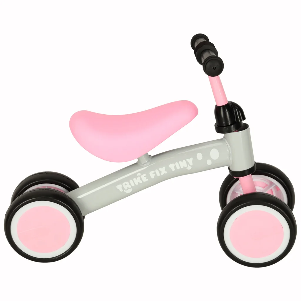 Odrážadlo Trike Fix Tiny 3v1 – ružovo-sivé, 4 kolesá (2+)