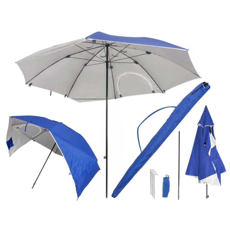 Plážový a záhradný slnečník paraván 2v1 213 cm s UV ochranou a ventiláciou
