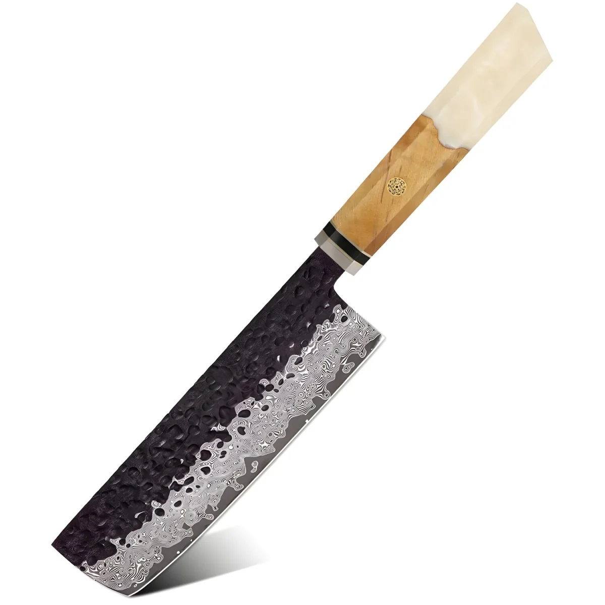 Damaškový kuchynský nôž Airi-Nakiri/Biela 32cm, čepeľ 17,5cm