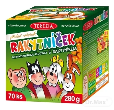 TEREZIA RAKYTNÍČEK multivit.želatínky s rakytníkom 1×70 ks, výživový doplnok