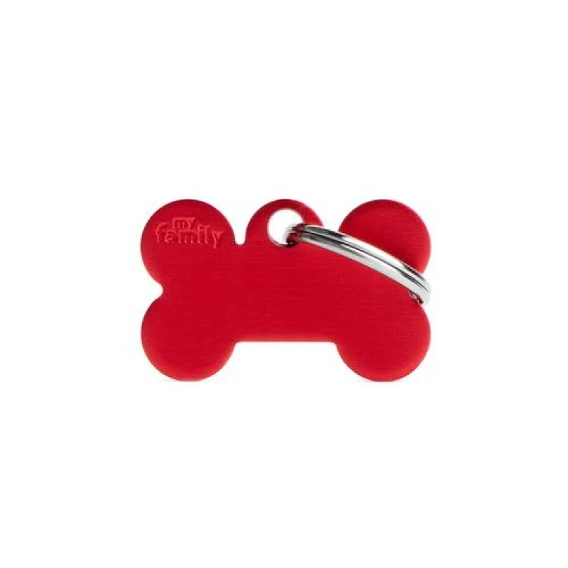 MF SMALL BONE ALUMINUM RED 1,9x3 cm gravírovateľný prívesok