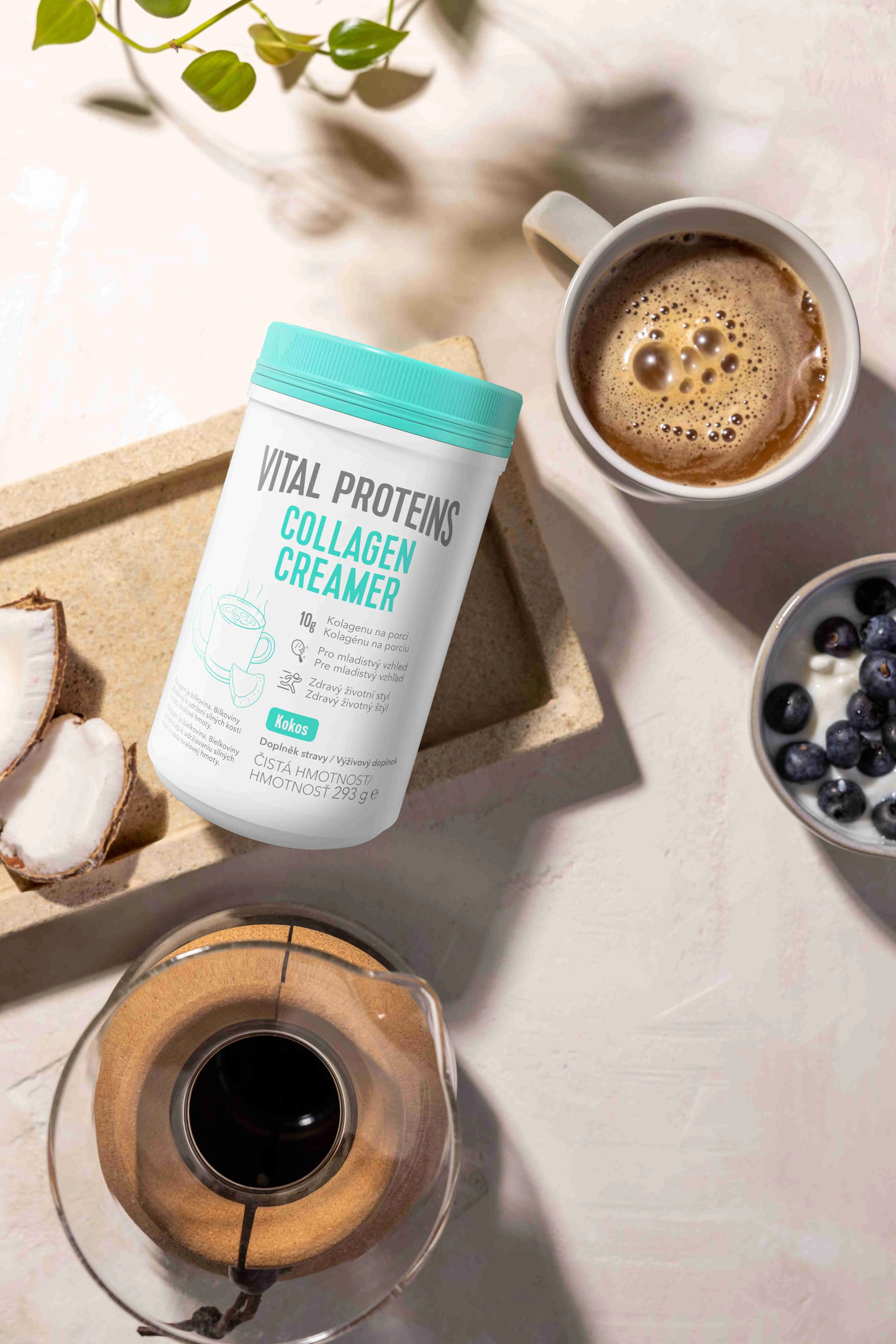 Vital Proteins Collagen Creamer Kokos kolagén v prášku 293g 1×293 g, dochucovadlo do kávy