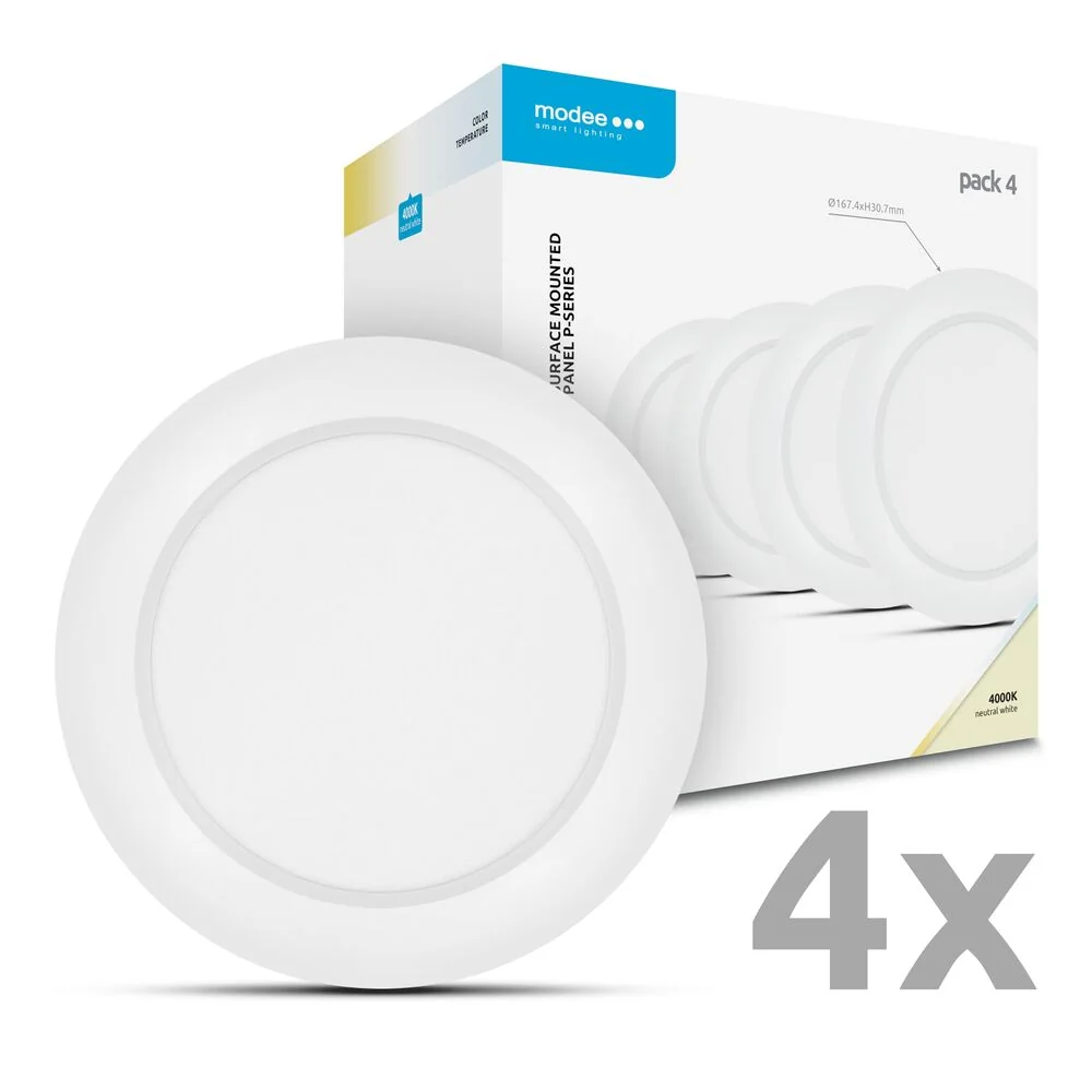 Modee LED stropný panel 12W 4000K biely 1320 lumenov 4ks