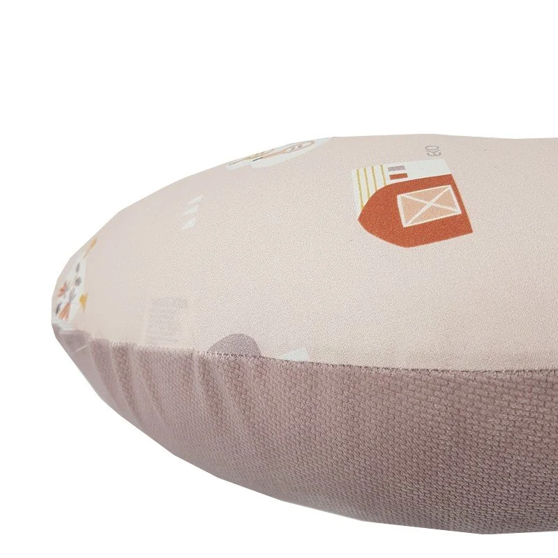 Vankúš na dojčenie malý VELVET My farm Powder pink 60x60 cm