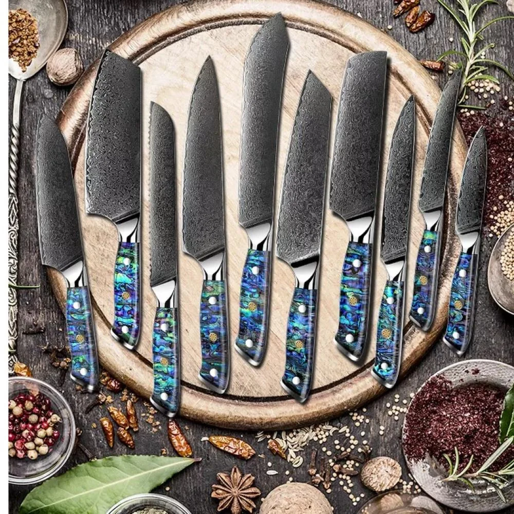 Sada damaškových kuchynských nožov 10ks